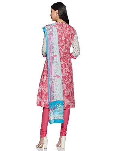 Image of BIBA Women Straight Cotton And Viscose Kurta Narrow Pants Suit Set
