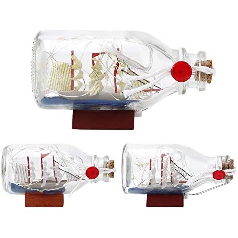 Ship in a Bottle - Model Ship Bottle, Night Light, Led Lighting Kit (Color : Pink) Cover