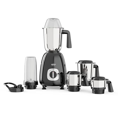 Image of Milton Artis Mixer Grinder, ISI Certified, Grindstone Blade Technology, 5 Jar, 1000 W (22000 RPM), 5 yr motor warranty, 2 yr product warranty I Black