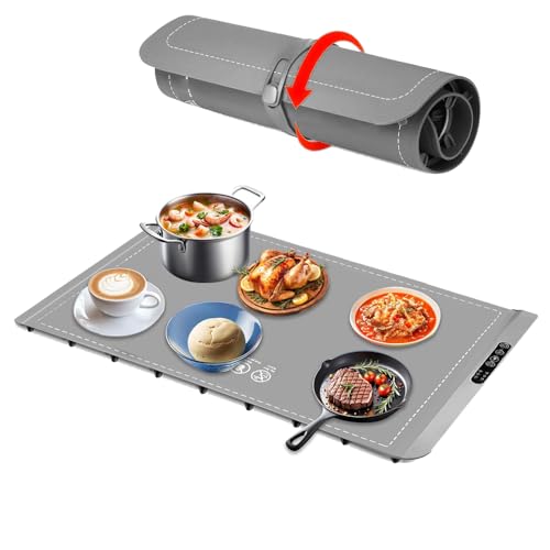 DineNova Warming Mat for Food- 3 Temp Settings Electric Food Warming Mat- Silicone Portable Warming Trays for buffets Party- Full Surface Rapid Heating Food Warmers for Parties, Gatherings & Travel by DineNova - Used condition - US$25.83