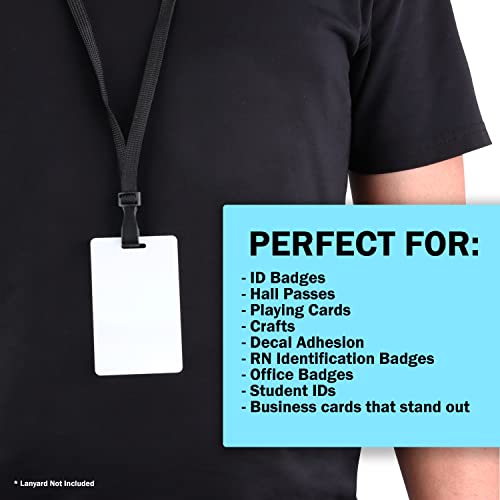 Image of Pack of 100 White PVC Cards with Slot Punch on Short Side | Graphics Quality, Standard CR80 Size