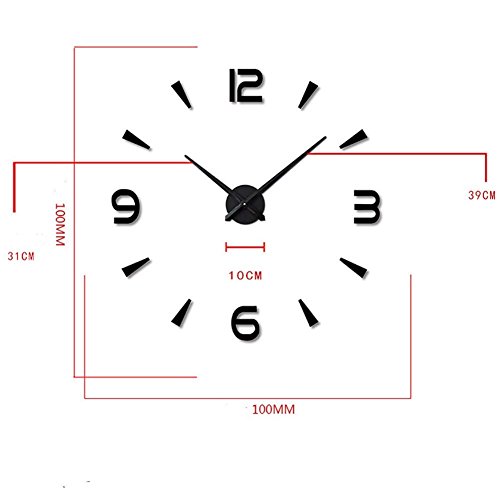 FAS1 Grande Orologio da Parete Moderno DIY Adesivo...