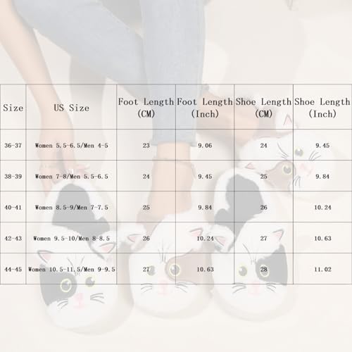 Cat Slippers for Women and Men Indoor Plush Slippers with 3D Cartoon Cat Design Soft Lining Memory Foam Insole and Non Slip Sole for Cozy All Season Home Use Unisex Fit2