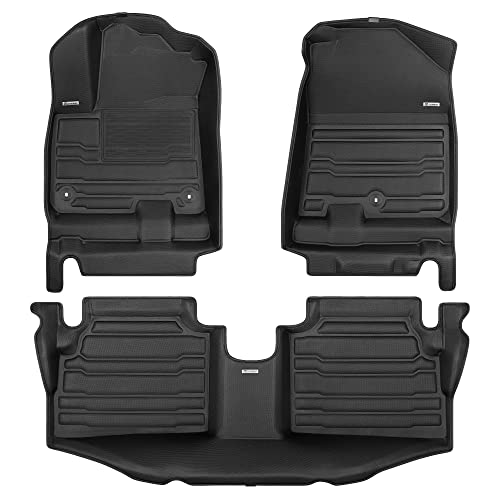TuxMat - for Kia NIRO EV 2019-2022 Models - Custom Car Mats - Maximum Coverage, All Weather, Laser Measured - This Full Set Includes 1st and 2nd Rows