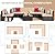 Vongrasig 7 Pieces Patio Furniture Sets, Outdoor Modular Sectional Sofa Patio Conversation Set PE Rattan Wicker Sectional Couch with Cushion, Glass Table for Patio, Garden, Poolside, Beige