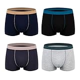 DRASEX Mens Boxer Briefs 4-Pack Ultimate Soft Stretch Knit Cotton Seamless Underpants for Men's Breathable Underwear - M 