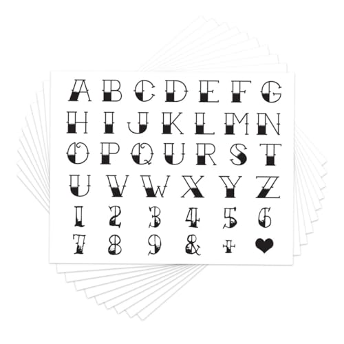 Traditional Style Knuckle and Finger Temporary Tattoos/Alphabet Letters and Symbols/Skin