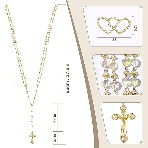 Lazo Para Boda,Wedding Lasso for Ceremony Gift,Rosario Lazos Para Boda Catolica,Lazos Para Bodas De Iglesia Para Novios,Lasso for Wedding Ceremony, Wedding Crystal Rosary,Lazo De Bodas Para Los Novios2