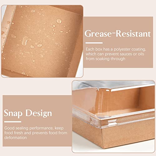 image for ZORRITA 50Pack Paper Charcuterie Boxes with Clear Lids and 109yd Twine