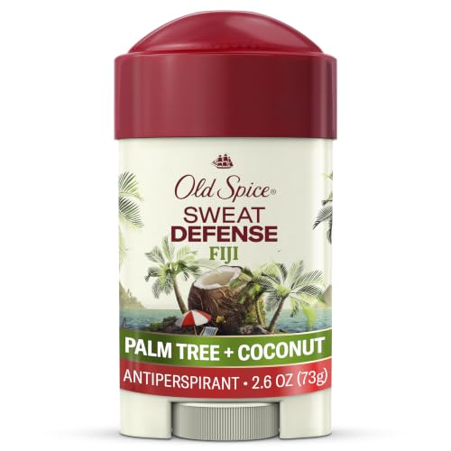 Old Spice Sweat Defense Antiperspirant &amp; Deodorant for Men, 24/7 Ultimate Sweat Protection, Long Lasting Scent, Soft Solid, Fiji with Palm Tree + Coconut Scent, 2.6 oz
