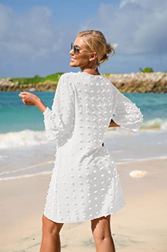 ELESOL Women's Swimsuit Coverup Button Down Beach Cover Ups Shirt Dress Summer Casual Oversized Vacation Swimwear3