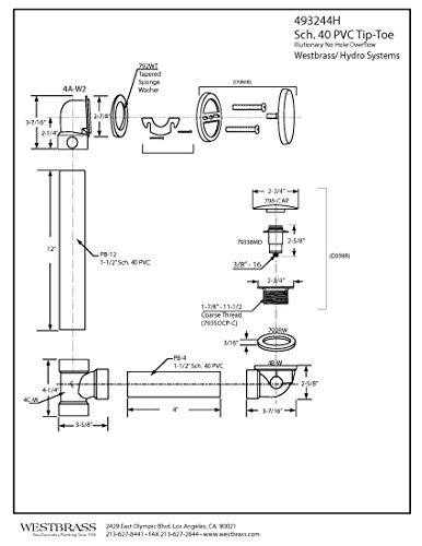 Westbrass Satin Nickel Bath Waste and Overflow Assembly #TOP18