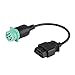 Qiilu 9 Pin to 16 Pin OBD2 Truck Diagnostic Scanner Cable Adapter J1962-J1939 for Engine(Male)