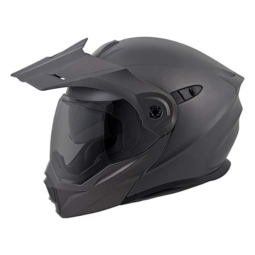 ScorpionEXO Unisex-Adult Modular/Flip Up Adventure Touring Motorcycle Helmet (Anthracite, Medium) (EXO-AT950 Solid)