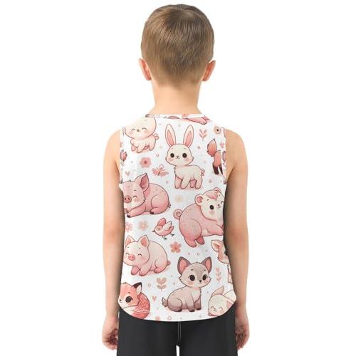 susiyo Cute Cartoon Fox Animals Boys Sleeveless Tank Top Girls Athletic T Shirt3