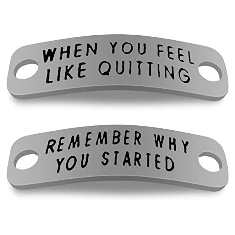 Vadaka Funny Inspirational Gift for Runner Workout Fitness Gym Gift Shoelace Tag Set Runners Lover Gift Trainer Tags Gift Shoelace Charm for Men Women Runners Gift for Runners Cover