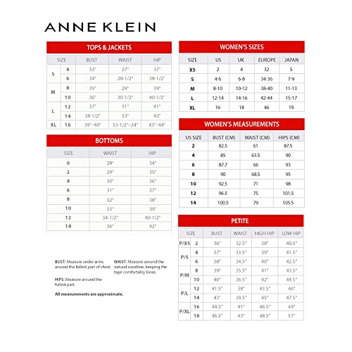 Anne Klein Women's Long Sleeve Mock Neck Sweater, Anne Black/Black Forest Combo, M #TOP4