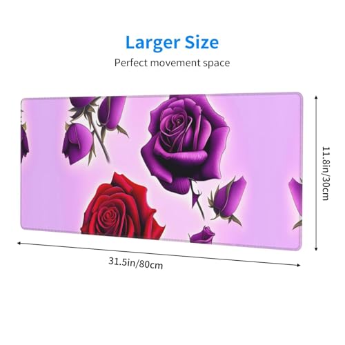 Tapis de clavier roses 80x30 cm avec base caoutchouc antidérapante - 4