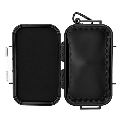 Outdoor Storage Case Survival Shockproof Case, Sealed Box Survival Storage Case, Airtight Pressure Proof Sealed Box Survival Case 7.5 * 4.7 * 2.0in (Black)