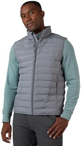 32 Degrees Heat Men’s Lightweight Packable Vest – Travel Vest for Cold Weather, Chelsea Grey, Small