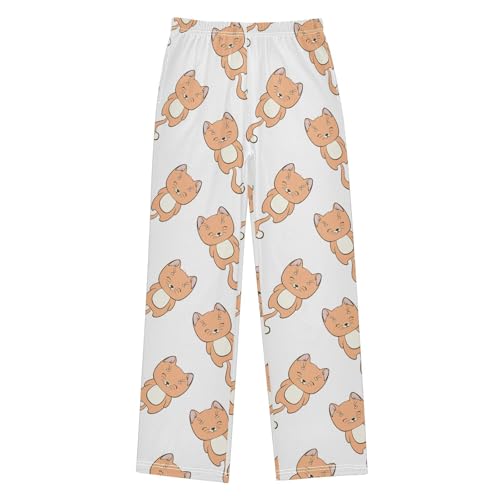 Boys' Pants Cute Cats Cartoon Animal Long Bottoms Jogger Pants Elastic Waist Trousers with Pockets S-XL