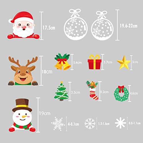 Yitla Christmas Decorations Sale Clearance,154 Pieces Christmas Window Stickers Double Side Pattern, Christmas Window Clings For Christmas Window Display (Peeping Styles)