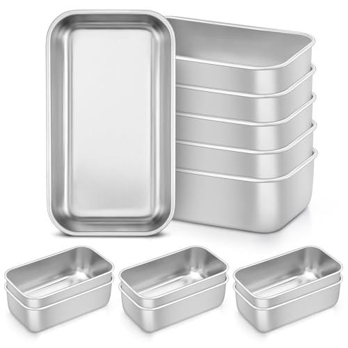 TeamFar Mini Loaf Pan, 12 PCS Stainless Steel Loaf Pans for Baking Bread