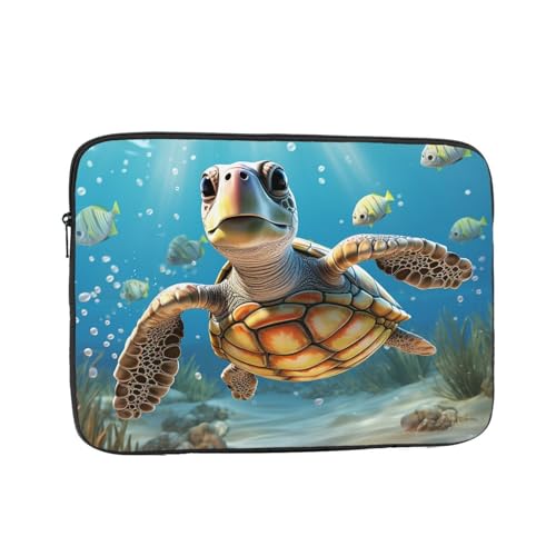 Funda para portátil 17 pulgadas con diseño de tortuga marina miniatura 1