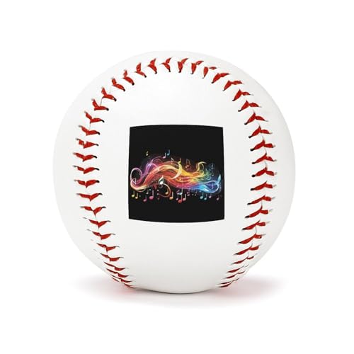 BVNMT Leather Rainbow Musical Note Melody Printed Baseball Suitable for Children and Teenagers of All Ages Graduation Birthday 2.8 * 2.8 in