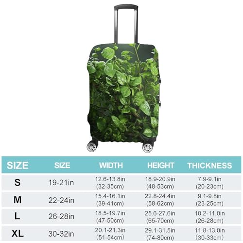 Travel Luggage Cover Elastic Suitcase Protector Anti-Scratch Washable Green Leaves Luggage Sleeve Tsa Approved Carry on Covers Baggage Cover Fits 18-32 Inch Luggages2
