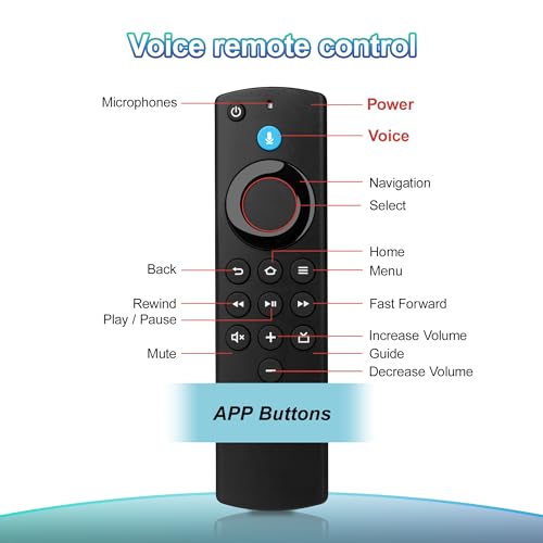 Image of Replacement Firestick Remote for Smart TVs Stick (2nd /3rd Gen) /Lite /4K Max /4K /HD, TV Cube (1st /2nd /3rd Gen), Smart TV 3rd Gen, for Hisense-Insignia-Toshiba-Pioneer-Smart-TV