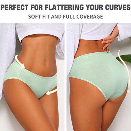 Image of CULAYII Women's Cotton Bikini Panties, High-Cut Full Coverage Stretch Cool Underwear for Women