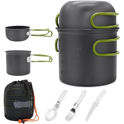 Viceda 7-Piece Aluminium Camping Cookware Set Cover