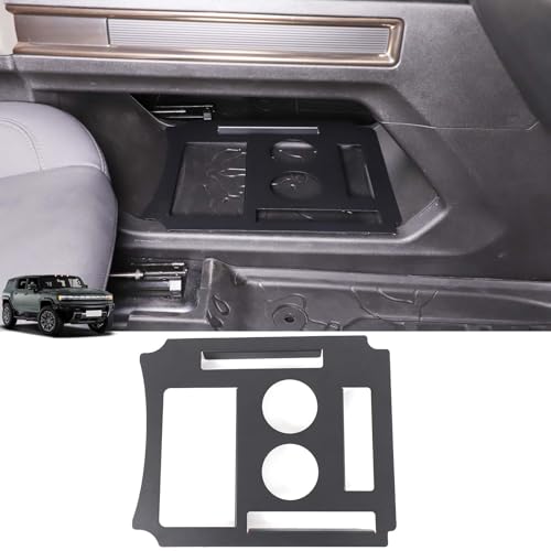 for Hummer EV Accessories Lower Console Organizer Compatible with 2024+ Hummer EV SUV Pickup Alloy Metal Gear Shift Central Panel Insert Cup Holder Lower Console Expander Storage Box (SUV)