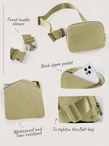 Image of ODODOS Unisex Mini Belt Bag with Adjustable Strap Small Fanny Pack for Workout Running Traveling Hiking, Khaki Green