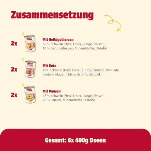 animonda GranCarno Adult Hunde Nassfutter Deftige Variation (6 x 400 g)