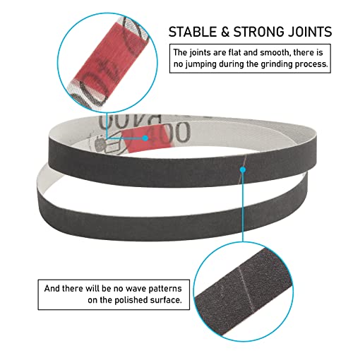 1/2" X 12" Knife Sharpener Replacement Belts Kit, 400 Medium Grit Sanding Belts For Work Sharp Original Knife Sharpener & Tool Sharpener,24 Pack #TOP2
