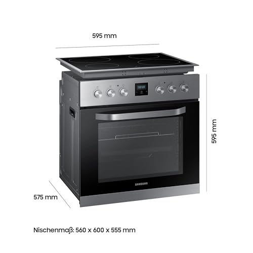 Samsung Herdset F-NB69R5701RS bestehend aus Ceranfeld und Einbaubackofen,69 ℓ, versenkbare Knebel, Glaskeramik Kochfläche