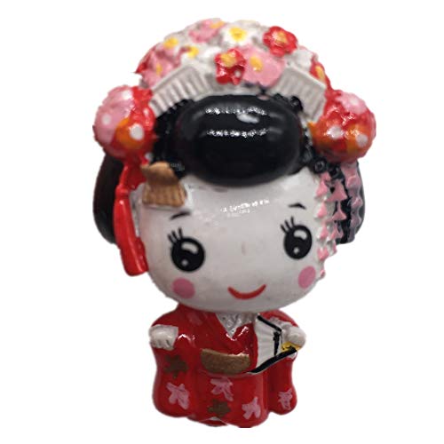 Kimono Girl Japan Fridge Magnet Asia 3D Resin Handmade Craft Tourist Travel City Souvenir Collection Letter Refrigerator Sticker
