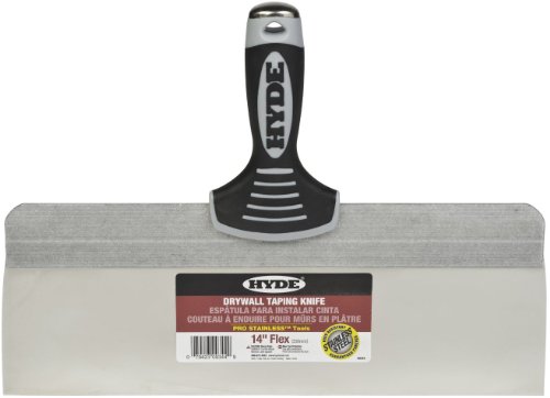 Hyde Tools 09344 14-Inch Pro Stainless Steel Taping Knife with Extruded Back, Blue