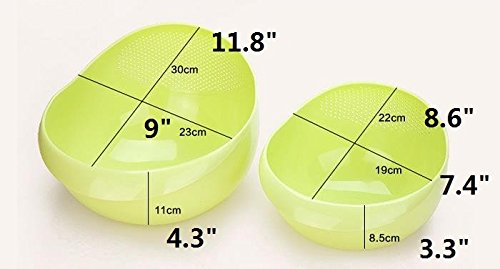Japanese Design 4.2Qt (4L) Rice Washer Strainer Colanders For Cleaning Vegetable, Fruit, Pasta (Big, White) #TOP2