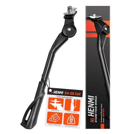 HENMI Fahrradständer 24-29 Zoll, Höheverstellbar Seiten-Ständer für E-Bike, Montainbike, Trekkingrad, Cityrad. Max. Belastung 35 kg