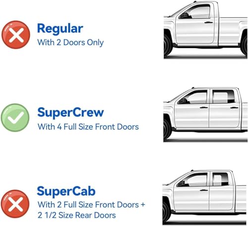 Image of Window Visors Rain Guards for 2015-2026 Ford F150 SuperCrew, Out-Channel Sun Rain Shades Window Vent Deflectors for 2017-2026 F-150 Raptor F250 F350 F450 F550 Super Duty Crew Cab, for Full-Size Cabs