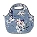 Built 5238344 Gourmet Getaway Soft Neoprene Lunch Tote Bag - Lightweight, Insulated and Reusable, One Size, Pewter Lily
