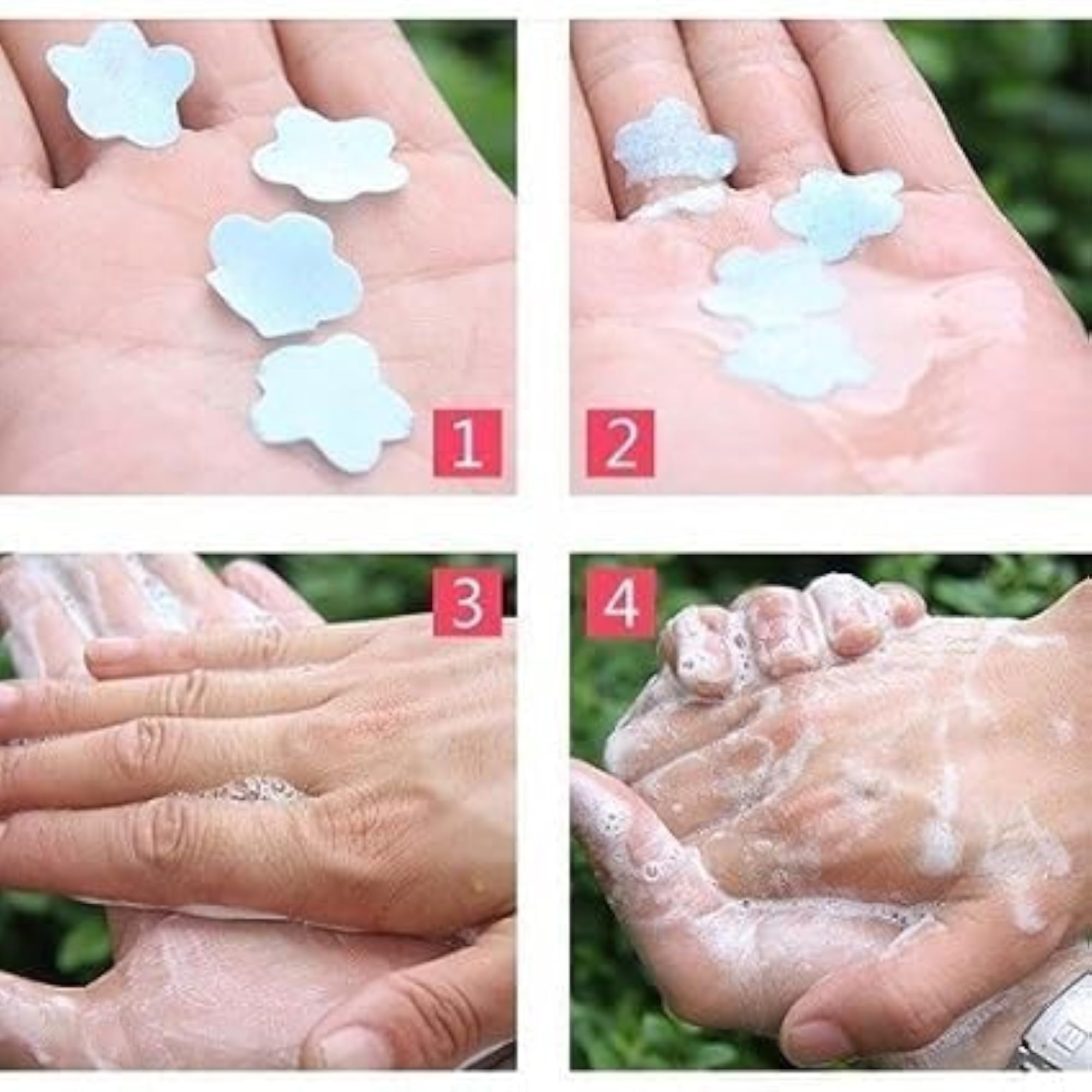 Mini Paper Soap Sheets in Tube Bottle, Flower Design Portable Soap