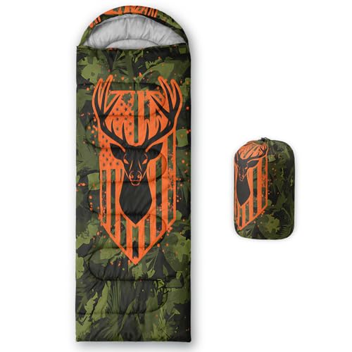 Image of QOOMO Ball Flower Camping Sleeping Bags,3 Season Warm & Cool Weather,Lightweight,Waterproof Sleeping Bags for Adults & Kids,Traveling,and Outdoors,Camping Gear Equipment