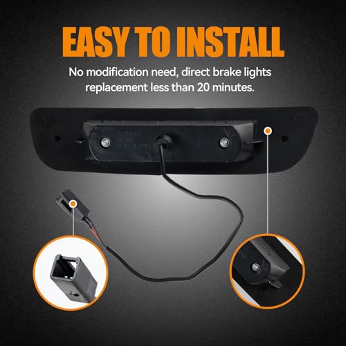 Image of Third 3rd Brake Light LED for 1995-2015 Toyota Tacoma, High Mount Rear Brake Lights Assembly for 95-15 Tacoma, Waterproof Center Cab Lamp Stop Light