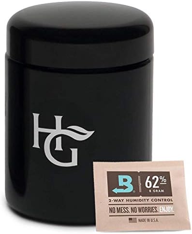 Herb Guard - Half Oz Smell Proof Jar and Airtight Container (250 ml) Comes with Humidity Pack to Keep Goods Fresh for Months
