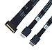 LetLinkSo PCIe 5.0 MCIO x8 to Dual Oculink Cable, MCIO to Oculink SFF-8611 4i Cable, 2.6 feet(80 cm)
