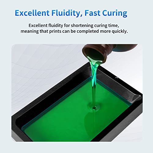 Image of ANYCUBIC 3D Printer Resin, 405nm SLA UV-Curing Resin with High Precision and Quick Curing & Excellent Fluidity for LCD 3D Printing (Clear Green, 1kg)